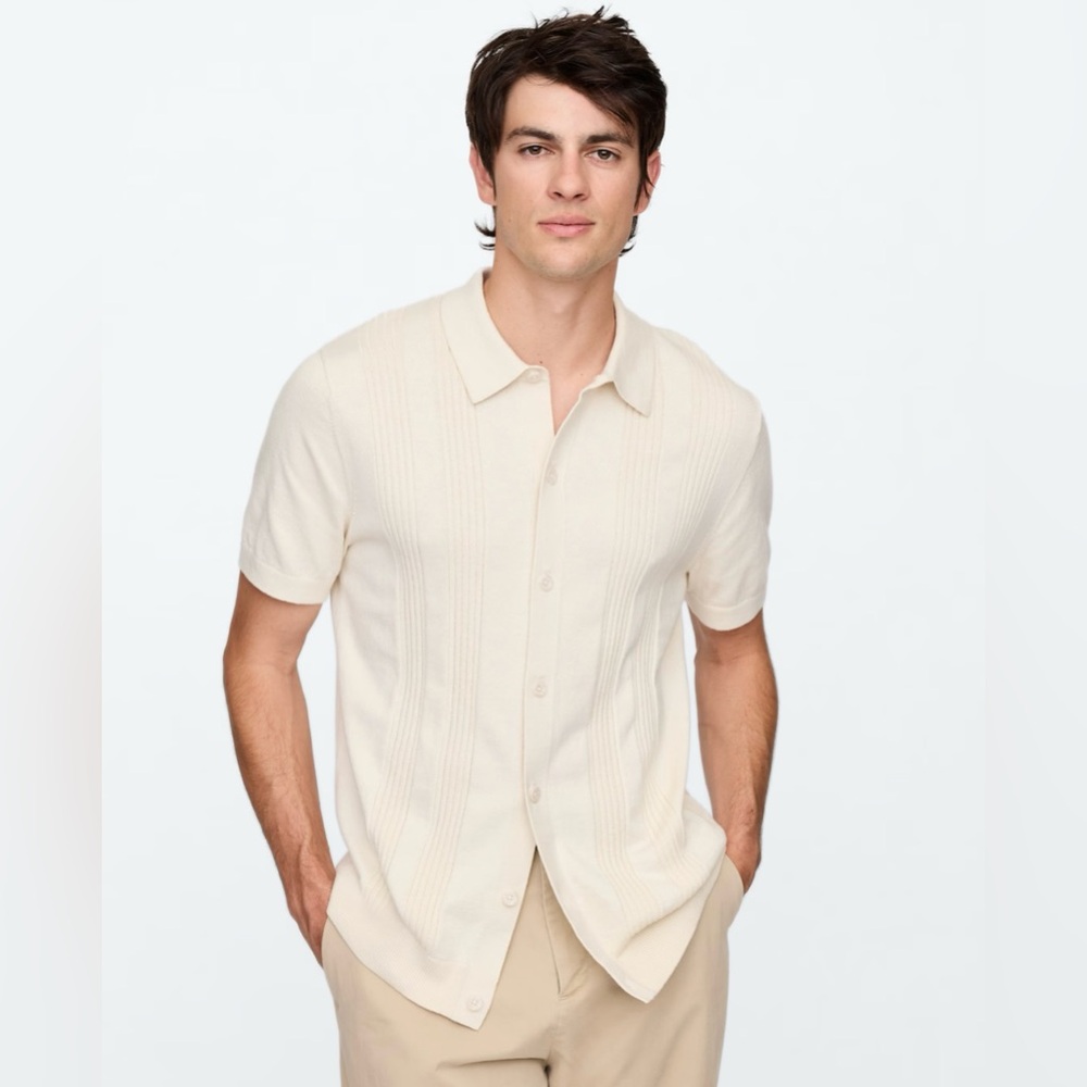 Men's Cream Short Sleeve Shirt